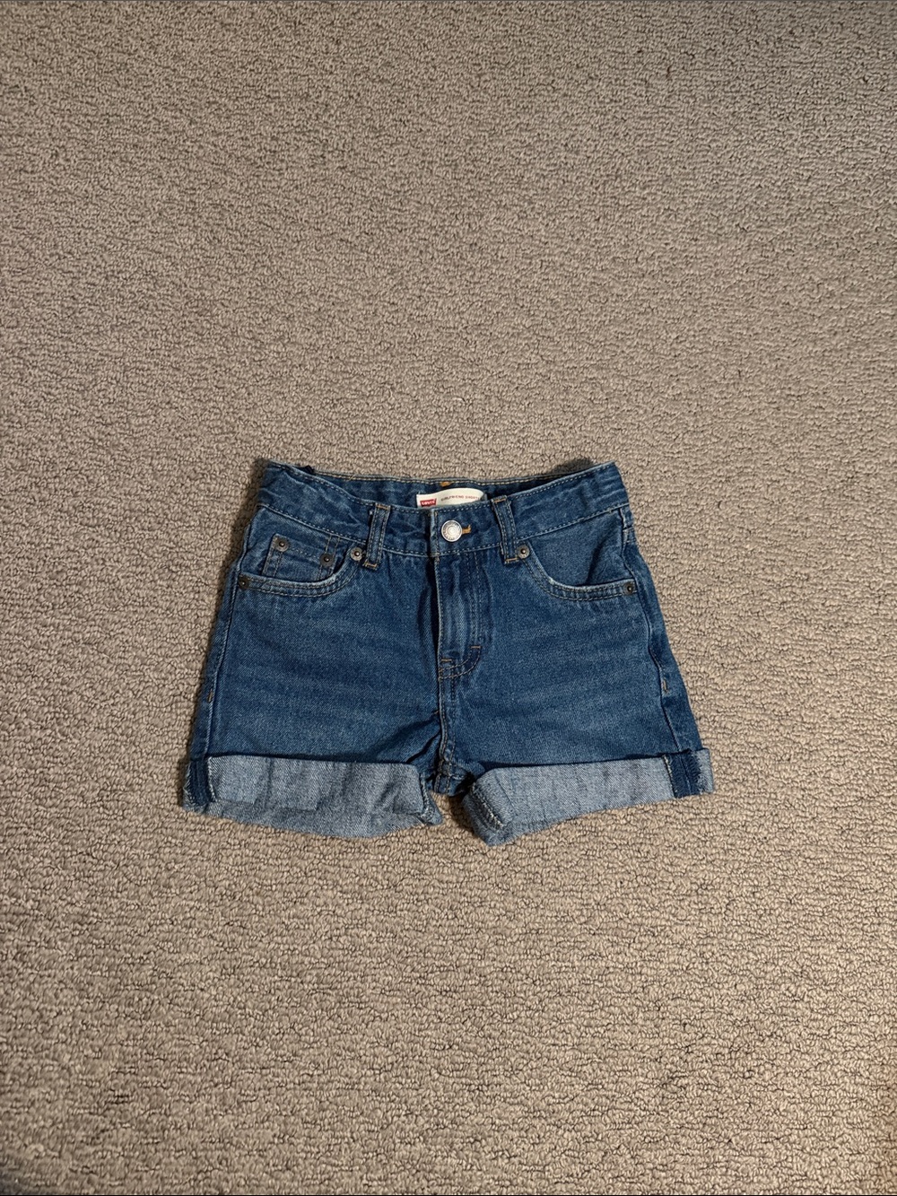 Levi’s “Girlfriend Shorty Shorts” Cuffed Hem